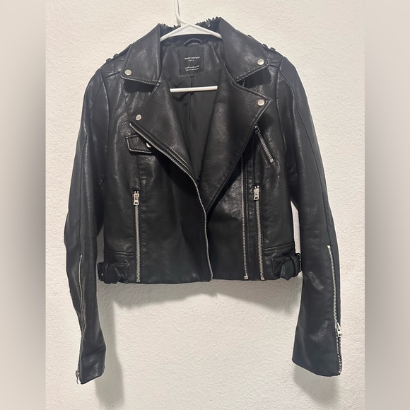 Zara Women's Black Leather Jacket size XS - Picture 2 of 9